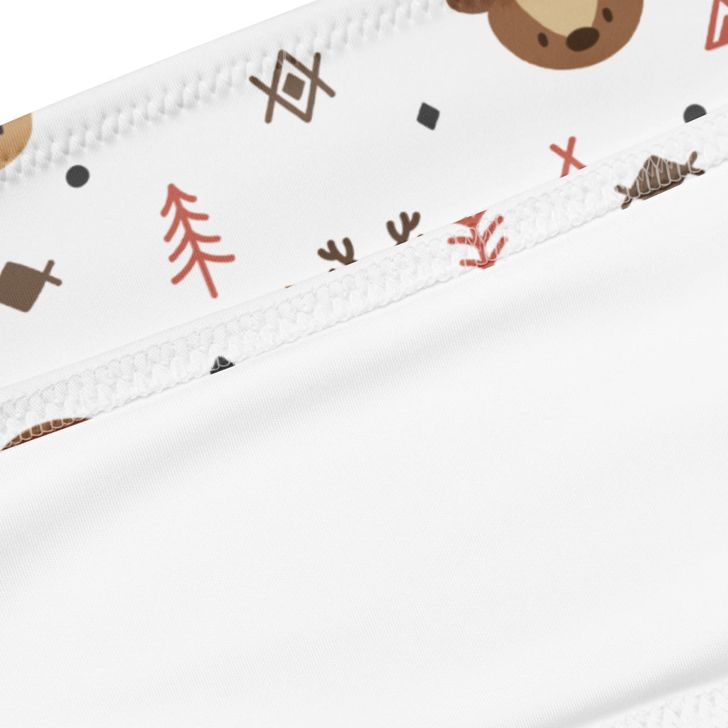 Women's Christmas Reindeer Recycled Bandeau Bikini - Quick Drying Fabric With UPF 50+