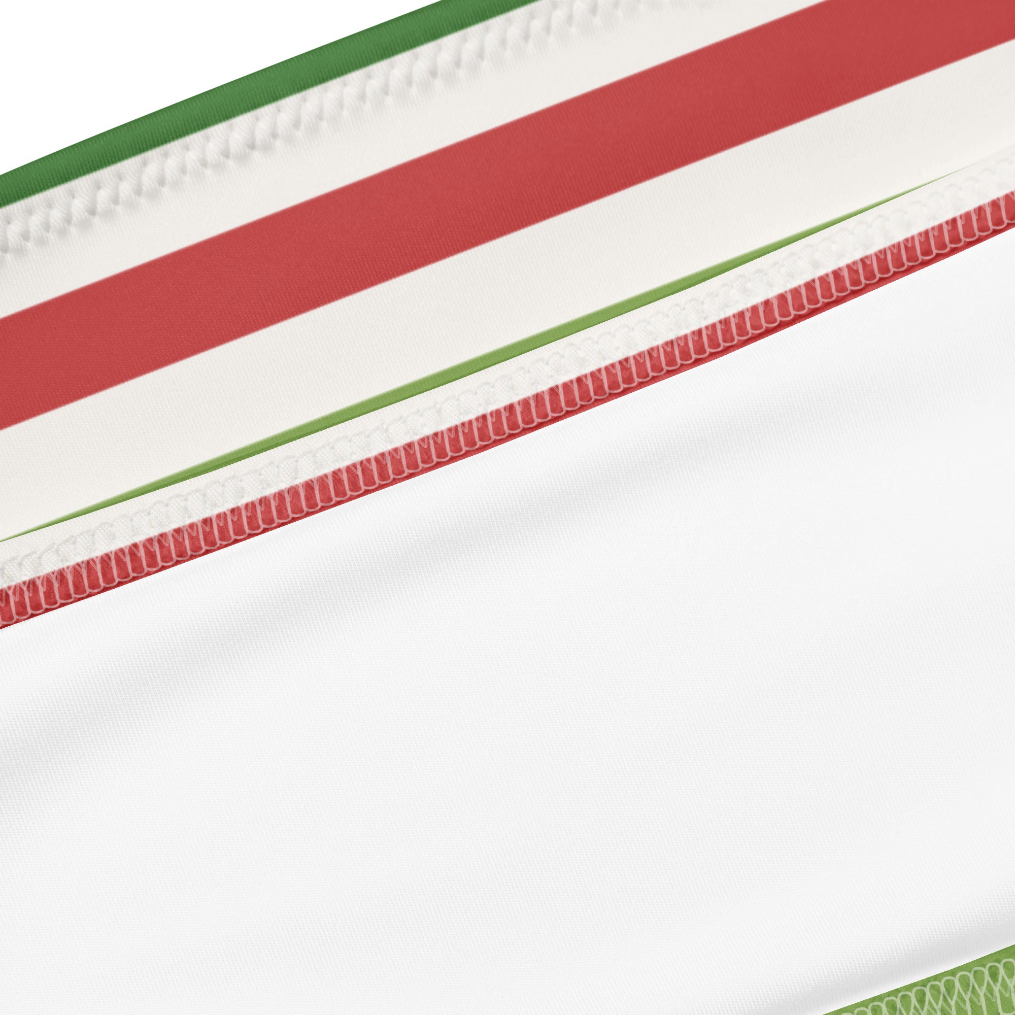 Women's Christmas Striped Recycled Bandeau Bikini - Quick Drying Fabric With UPF 50+