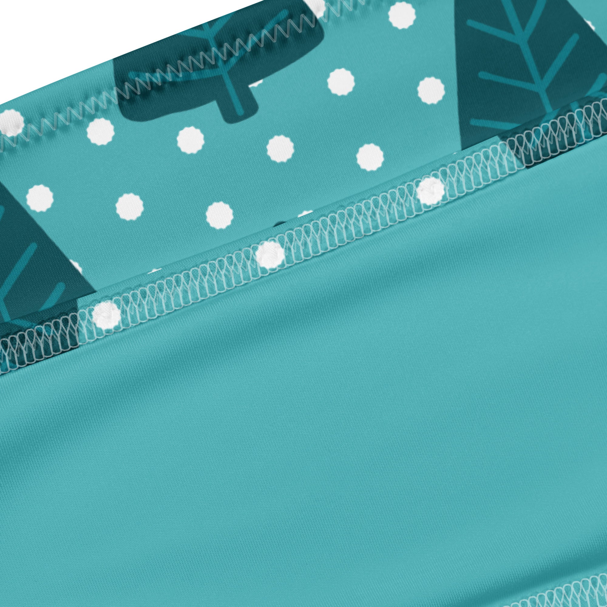 Women's Teal Christmas Tree Recycled Bandeau Bikini - Quick Drying Fabric With UPF 50+