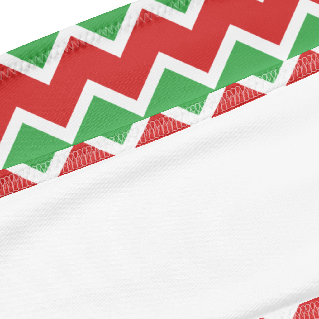 Women's Christmas Chevron Recycled Bandeau Bikini - Quick Drying Fabric With UPF 50+