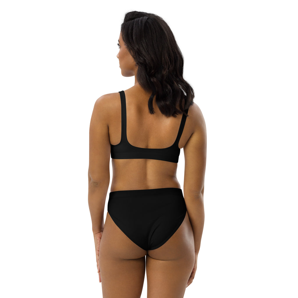 Women's Black Padded Recycled Bikini - Quick Drying Fabric With UPF 50+