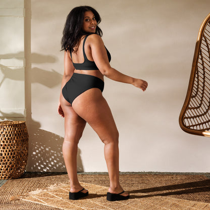Women's Black Padded Recycled Bikini - Quick Drying Fabric With UPF 50+