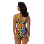 Women's Rainbow Leopard Padded Recycled Bikini - Quick Drying Fabric With UPF 50+