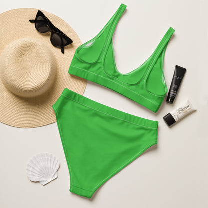 Women's Green Padded Recycled Bikini - Quick Drying Fabric With UPF 50+