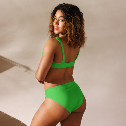 Women's Green Padded Recycled Bikini - Quick Drying Fabric With UPF 50+