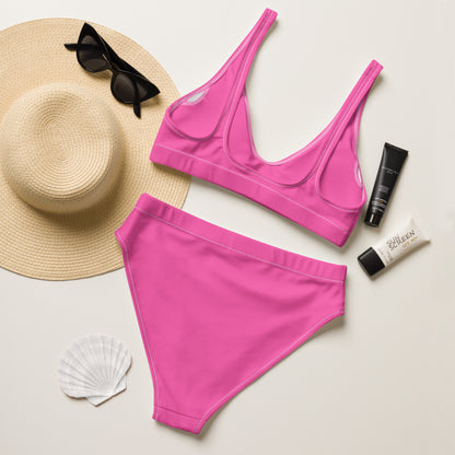 Women's Hot Pink Padded Recycled Bikini - Quick Drying Fabric With UPF 50+