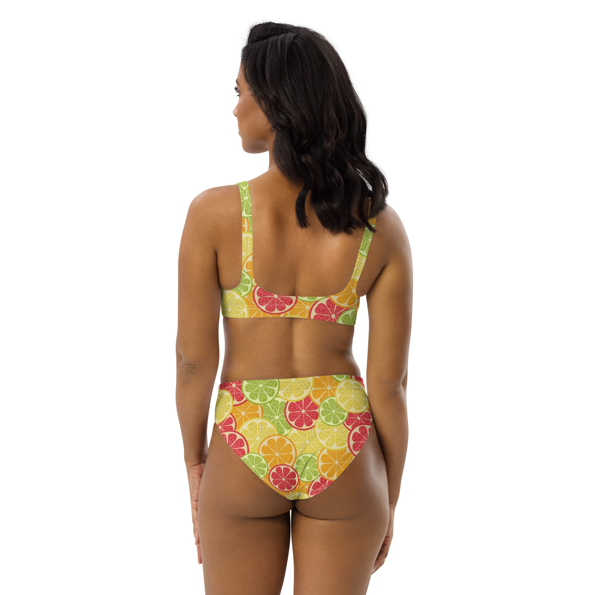 Women's Citrus Fruit Padded Recycled Bikini - Quick Drying Fabric With UPF 50+