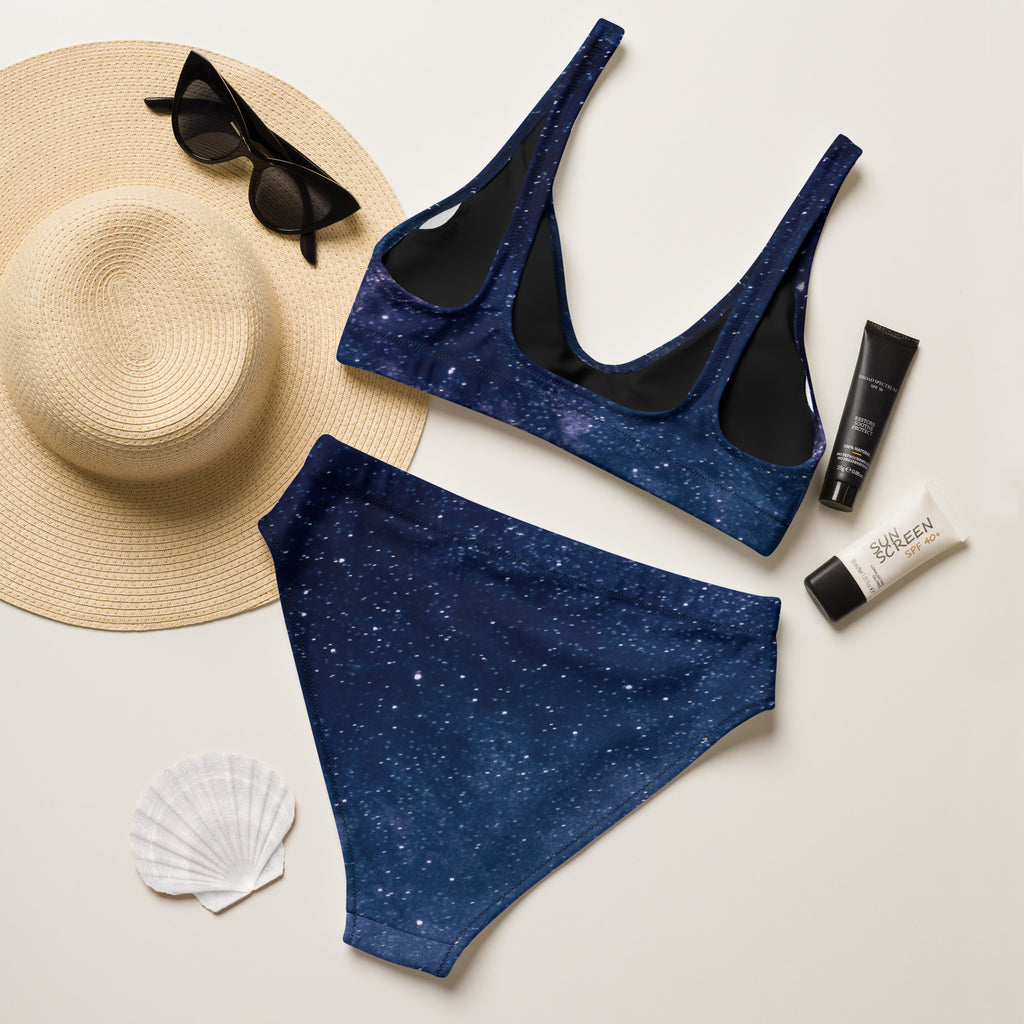 Women's Realistic Galaxy Recycled Bikini - Removable Padding, Buttery Soft Quick-Drying UPF 50+ Fabric