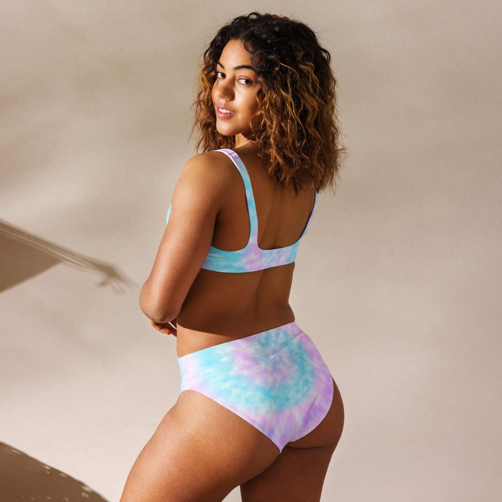 Women's Faux Tie Dye Recycled Bikini - Removable Padding, Buttery Soft Quick-Drying UPF 50+ Fabric