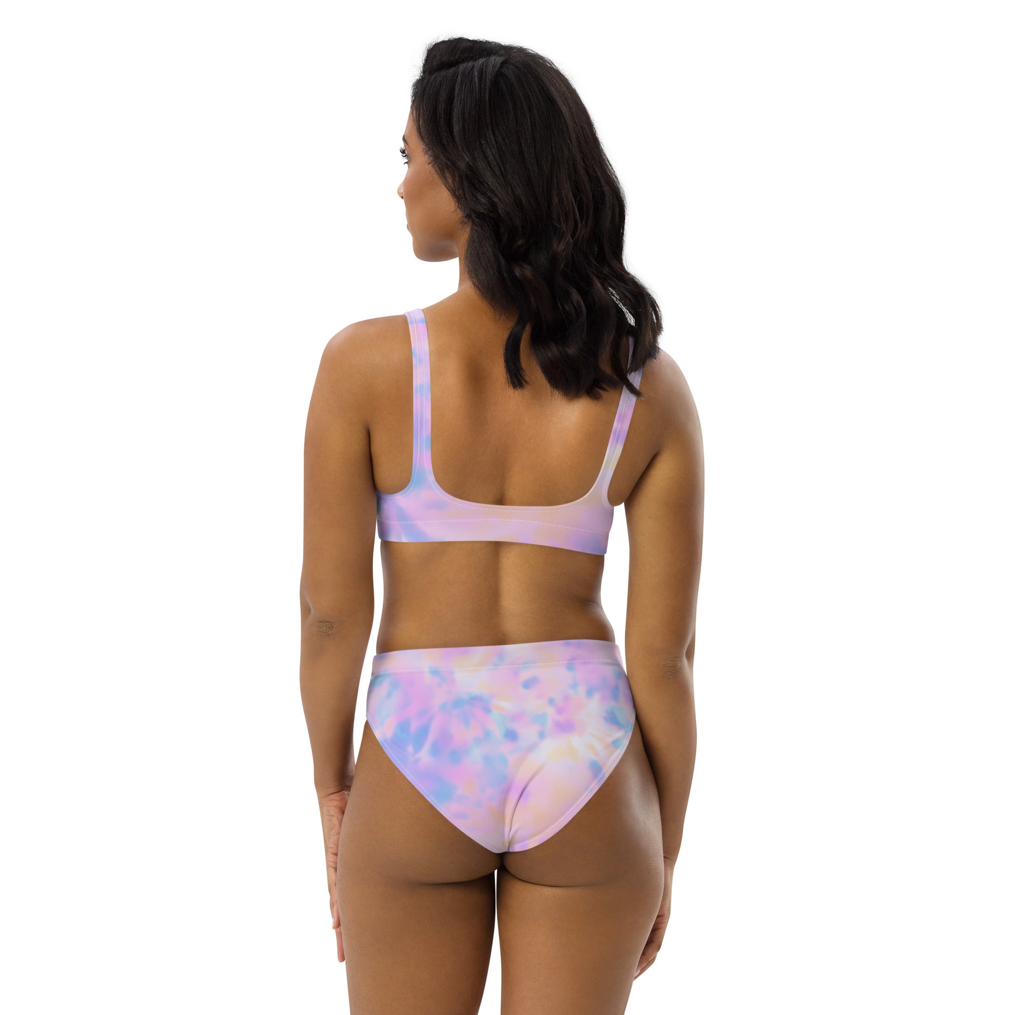 Women's Pastel Watercolor Recycled Bikini - Removable Padding, Buttery Soft Quick-Drying UPF 50+ Fabric