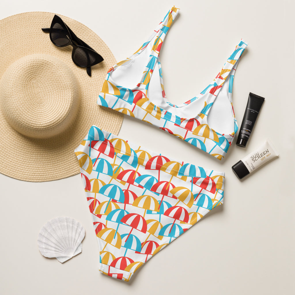 Women's Beach Umbrella Recycled Bikini - Removable Padding, Buttery Soft Quick-Drying UPF 50+ Fabric