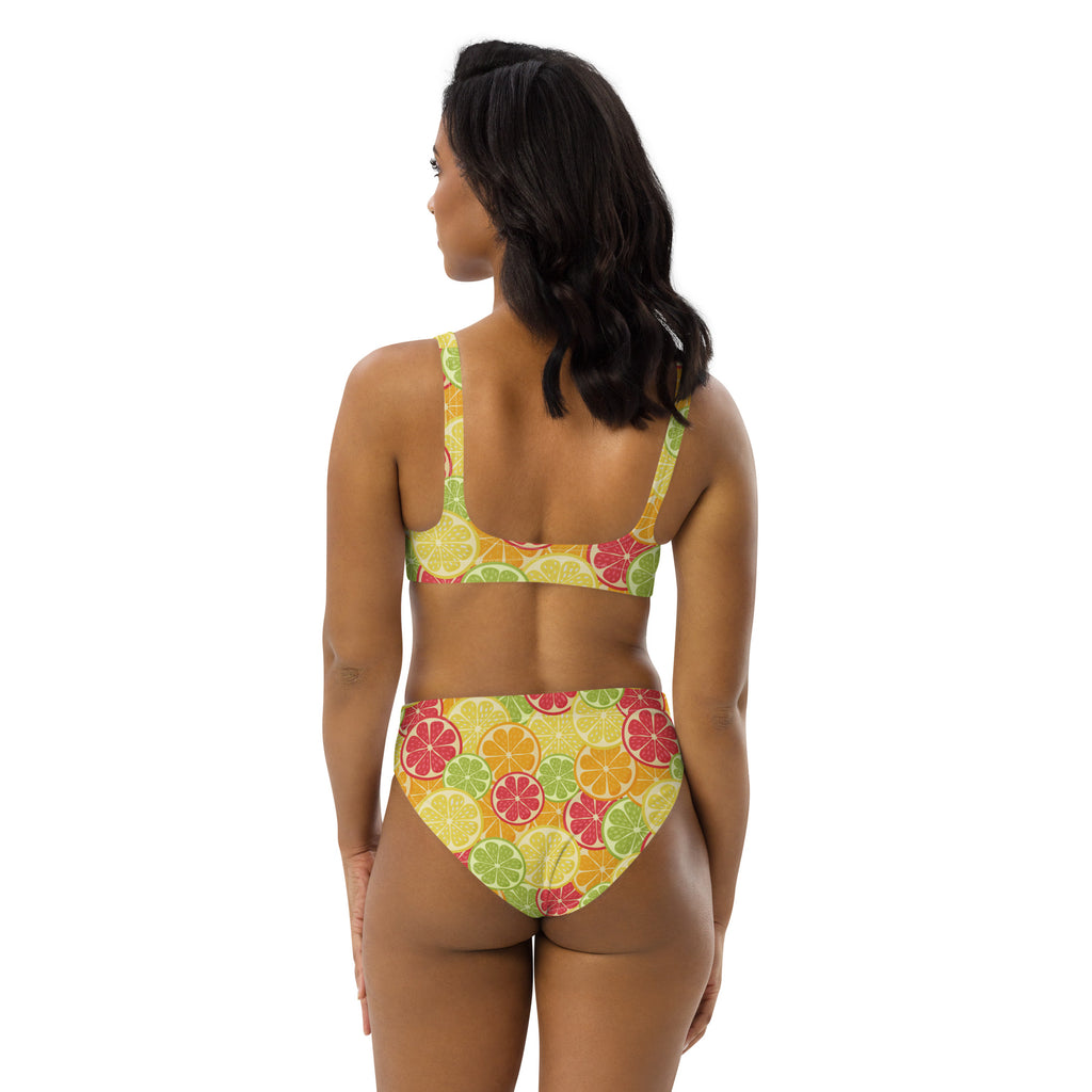 Women's Citrus Fruit Recycled Bikini - Removable Padding, Buttery Soft Quick-Drying UPF 50+ Fabric
