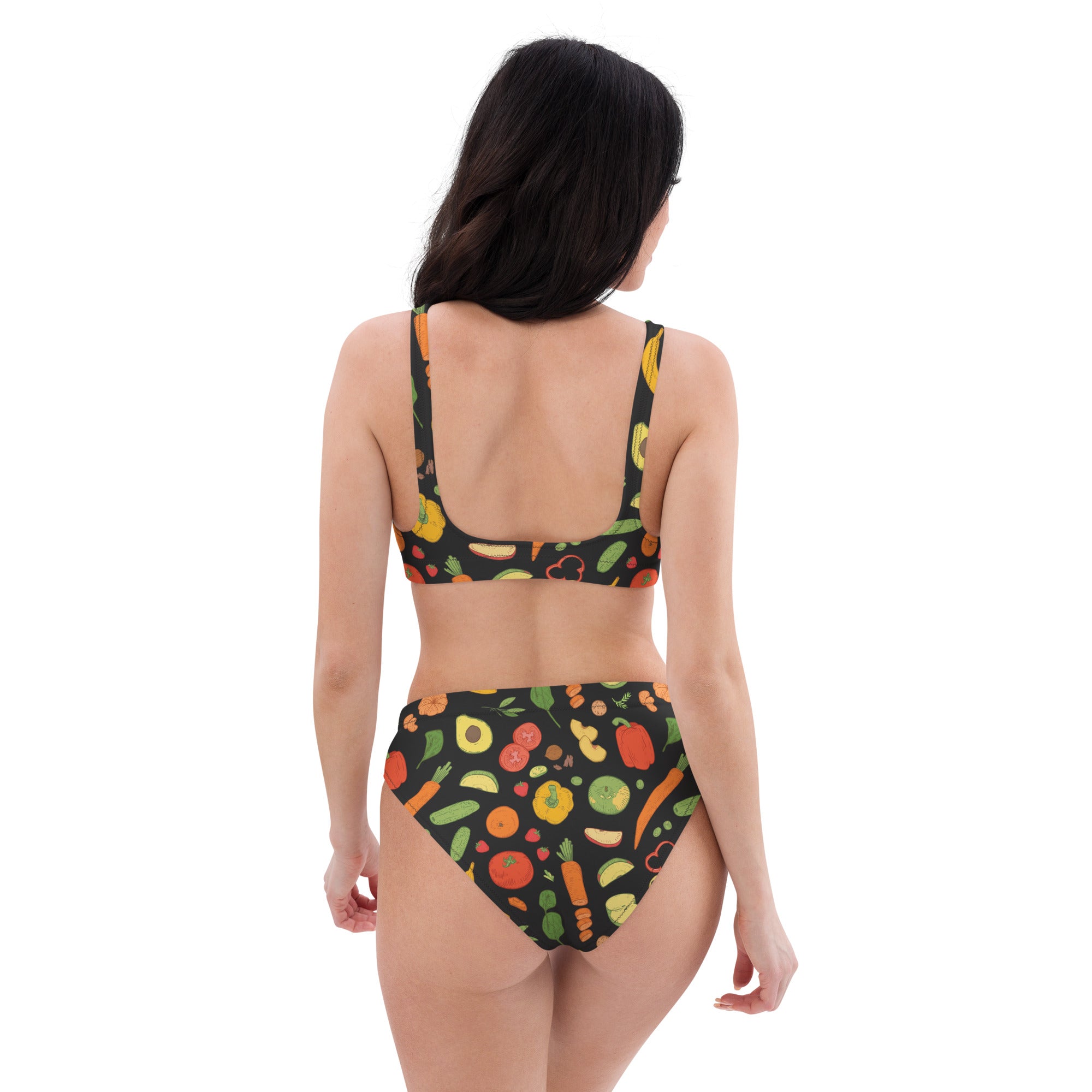 Women's Fruit & Veggie Recycled Bikini - Removable Padding, Buttery Soft Quick-Drying UPF 50+ Fabric