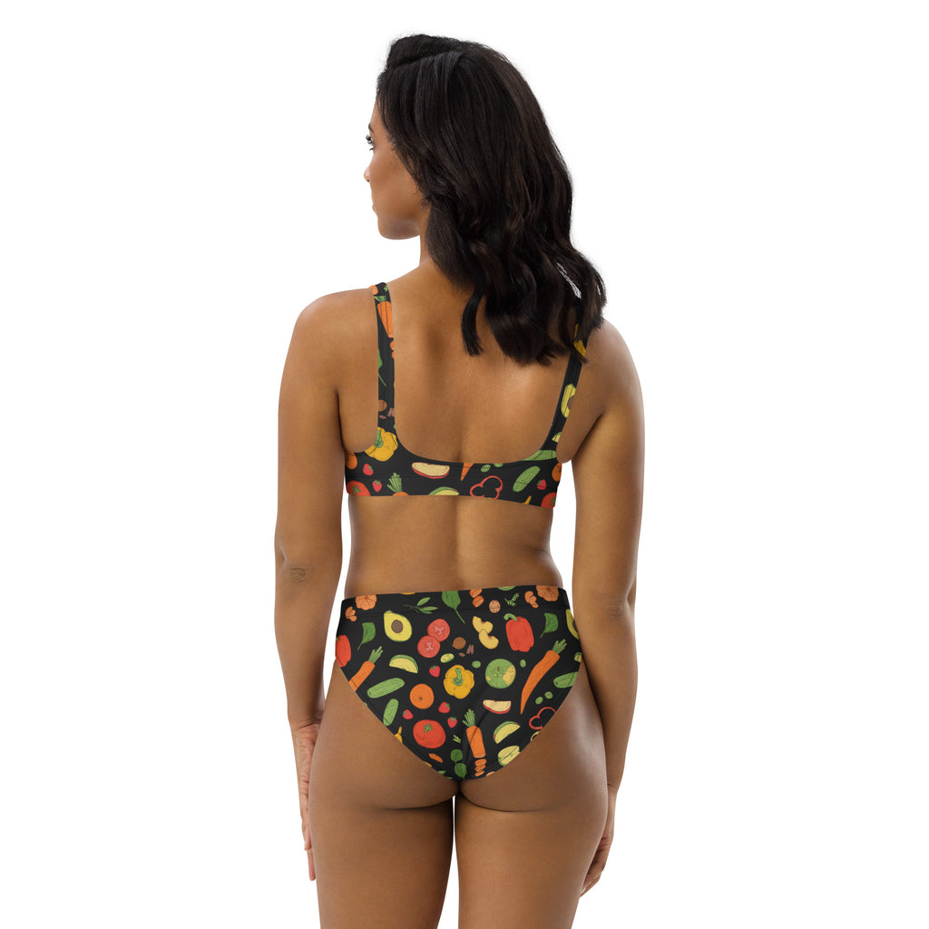Women's Fruit & Veggie Recycled Bikini - Removable Padding, Buttery Soft Quick-Drying UPF 50+ Fabric