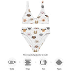 Women's Dog Face Padded Recycled Bikini - Quick Drying Fabric With UPF 50+