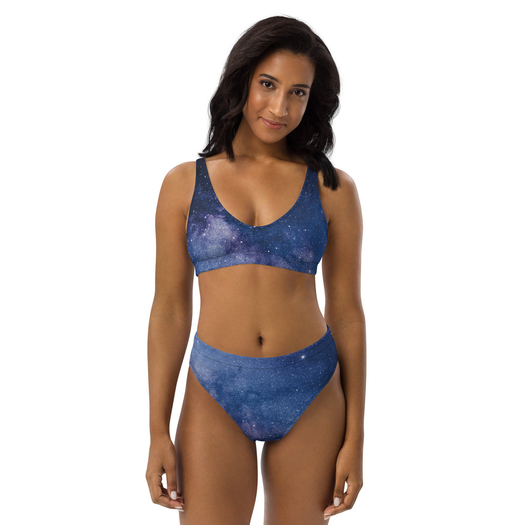 Women's Realistic Galaxy Padded Recycled Bikini - Quick Drying Fabric With UPF 50+