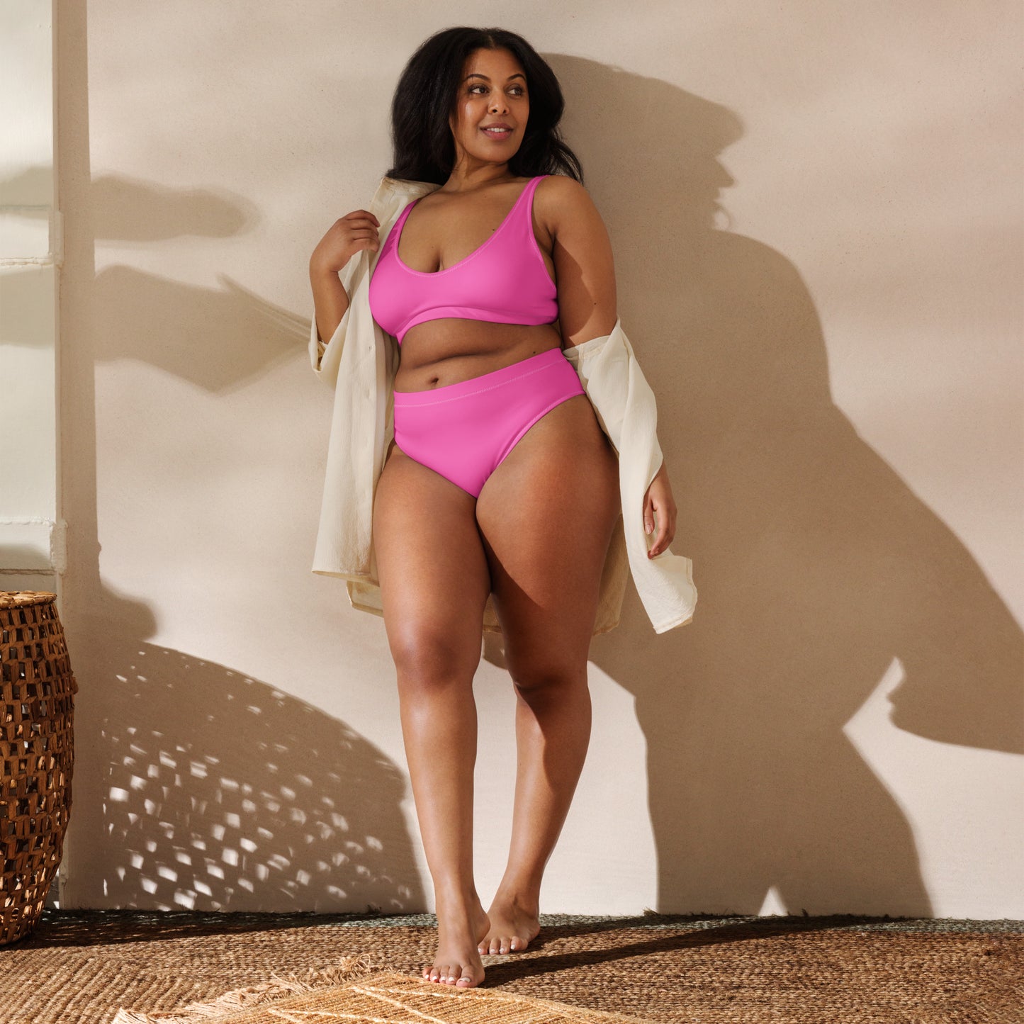 Women's Hot Pink Padded Recycled Bikini - Quick Drying Fabric With UPF 50+