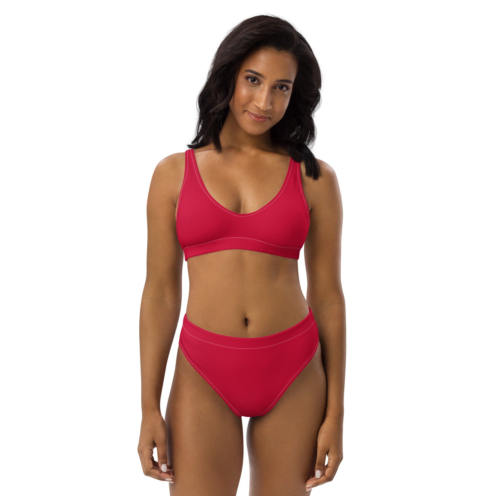 Women's Crimson Pink Padded Recycled Bikini - Quick Drying Fabric With UPF 50+