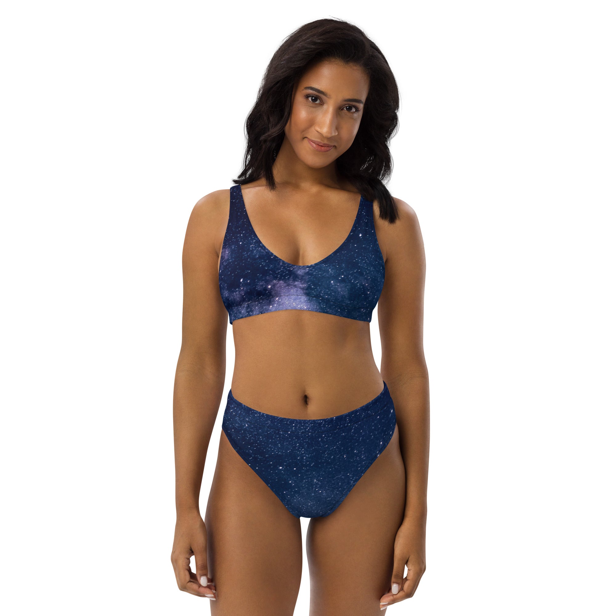 Women's Realistic Galaxy Recycled Bikini - Removable Padding, Buttery Soft Quick-Drying UPF 50+ Fabric