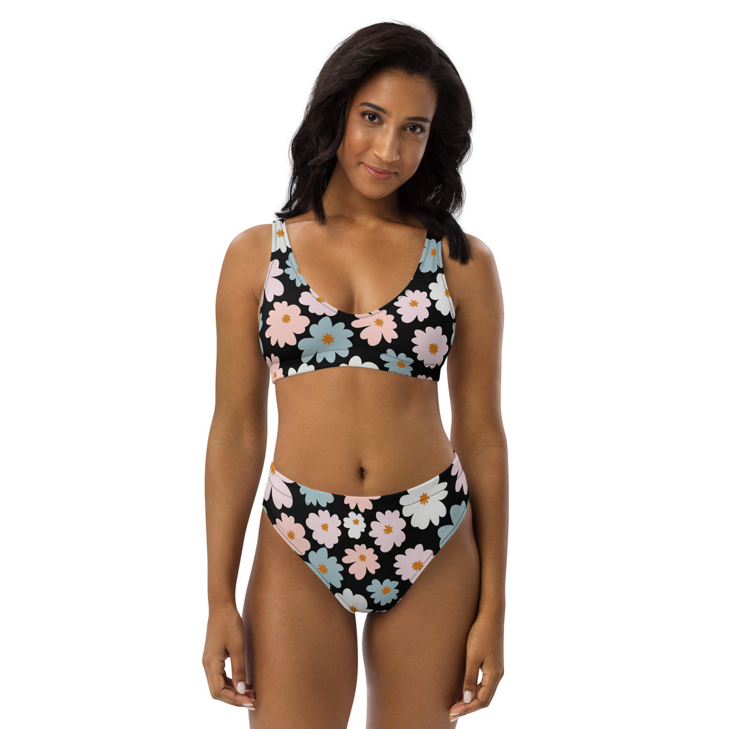 Women's Retro Floral Recycled Bikini - Removable Padding, Buttery Soft Quick-Drying UPF 50+ Fabric