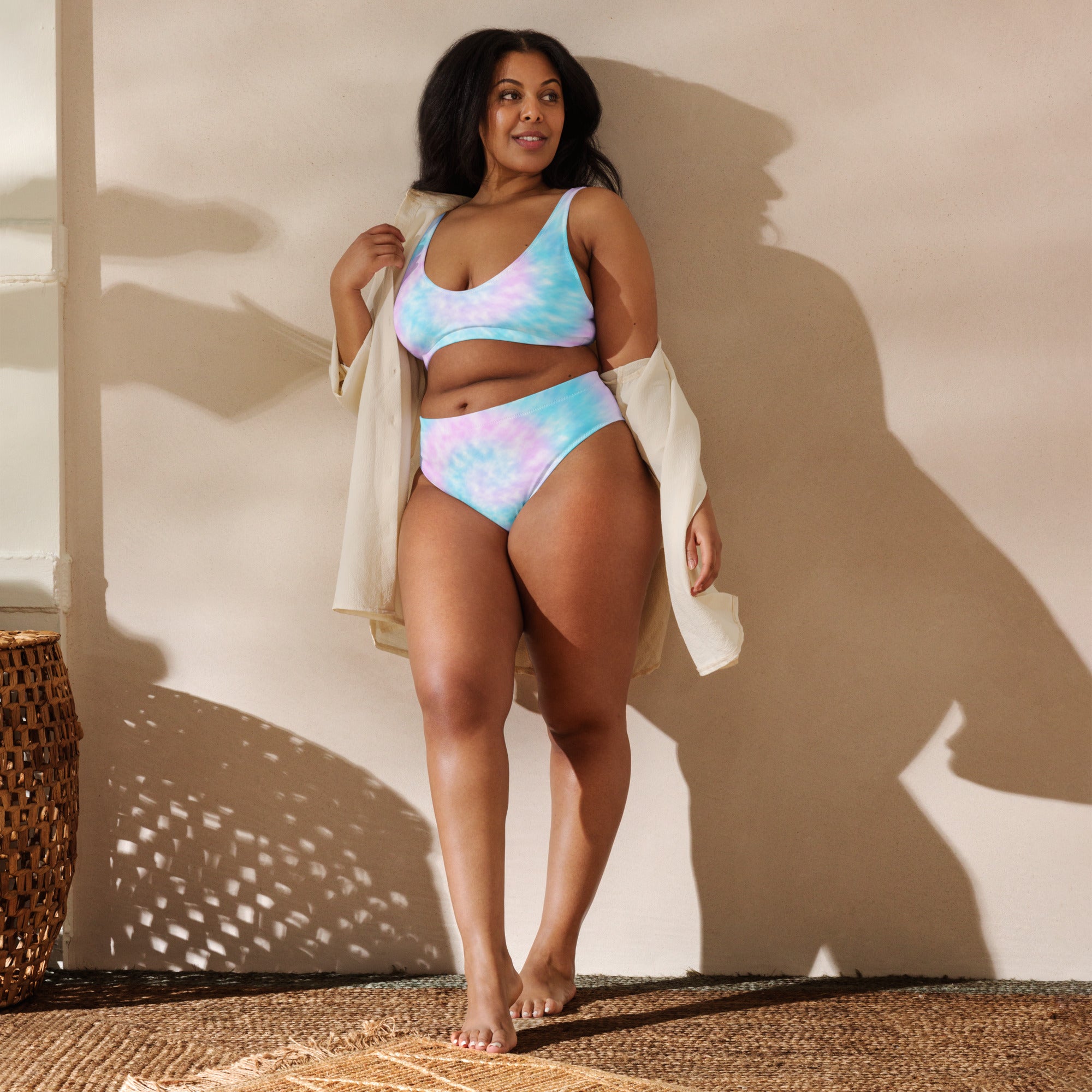 Women's Faux Tie Dye Recycled Bikini - Removable Padding, Buttery Soft Quick-Drying UPF 50+ Fabric