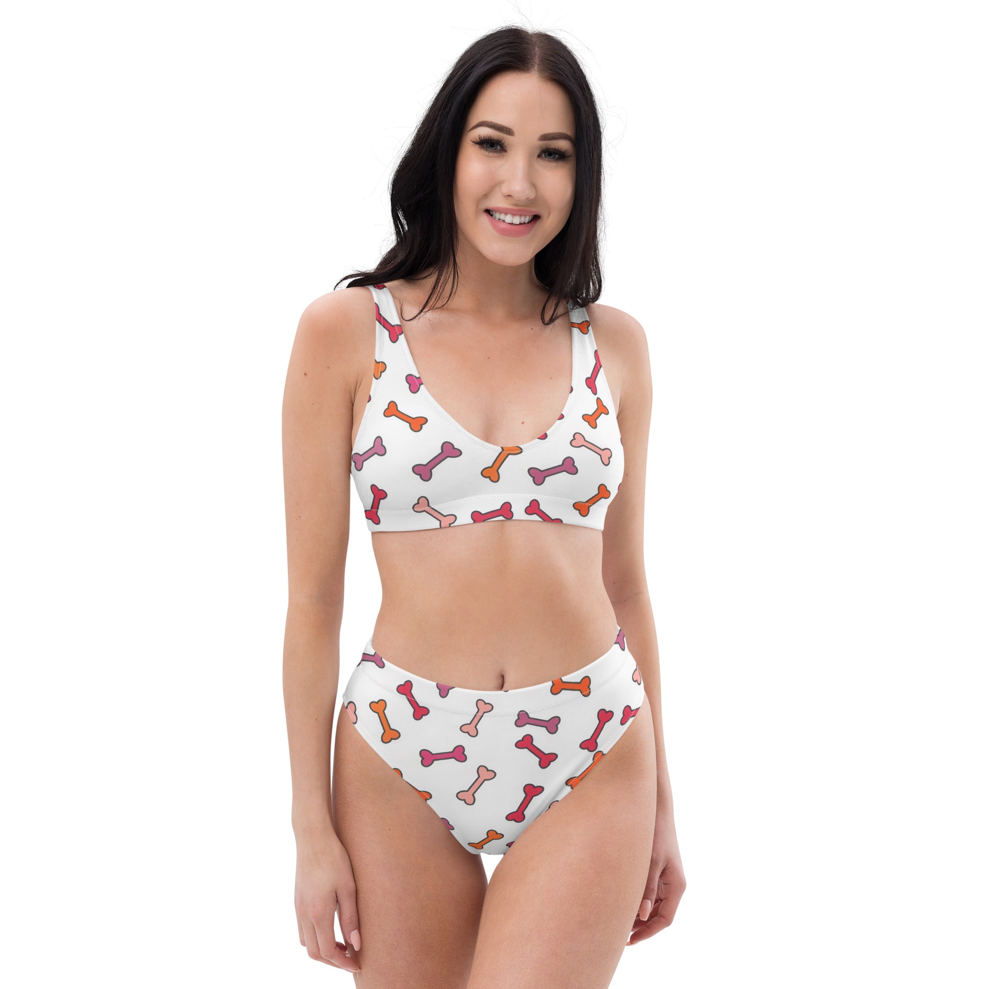 Women's Dog Bone Recycled Bikini - Removable Padding, Buttery Soft Quick-Drying UPF 50+ Fabric