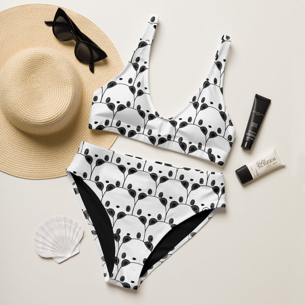 Women's Panda Recycled Bikini - Removable Padding, Buttery Soft Quick-Drying UPF 50+ Fabric