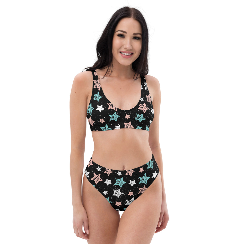 Women's Doodle Star Recycled Bikini - Removable Padding, Buttery Soft Quick-Drying UPF 50+ Fabric
