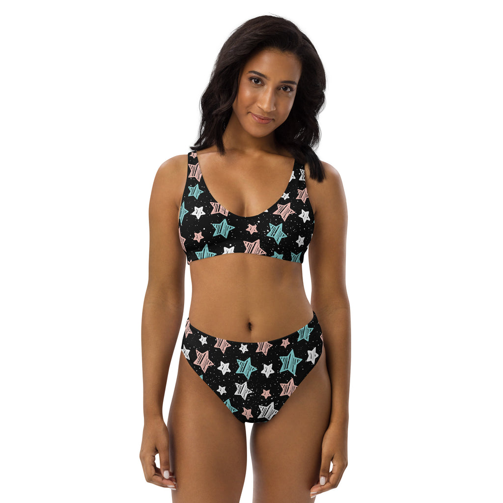 Women's Doodle Star Recycled Bikini - Removable Padding, Buttery Soft Quick-Drying UPF 50+ Fabric