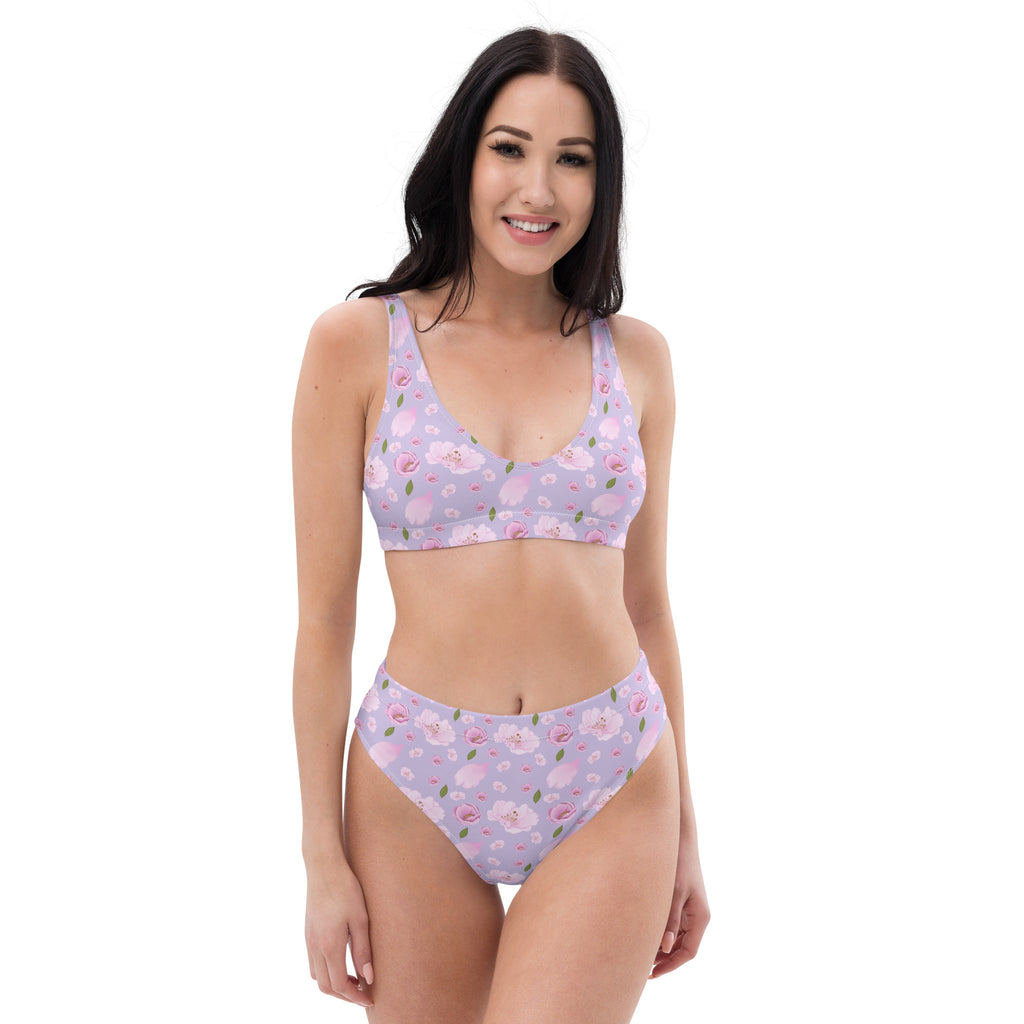 Women's Lavender Blossom Recycled Bikini - Removable Padding, Buttery Soft Quick-Drying UPF 50+ Fabric