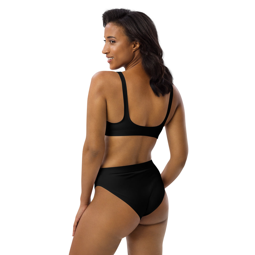 Women's Black Padded Recycled Bikini - Quick Drying Fabric With UPF 50+