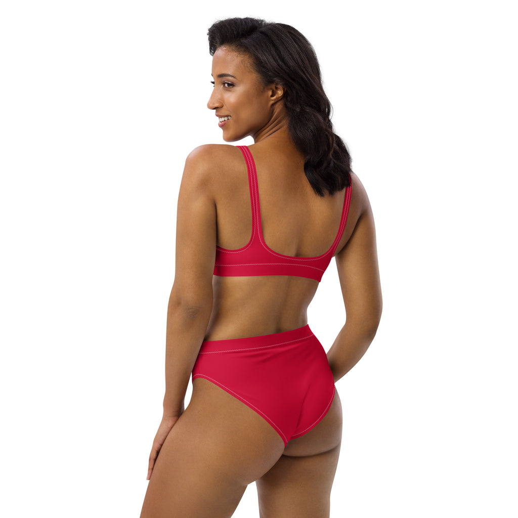 Women's Crimson Pink Padded Recycled Bikini - Quick Drying Fabric With UPF 50+