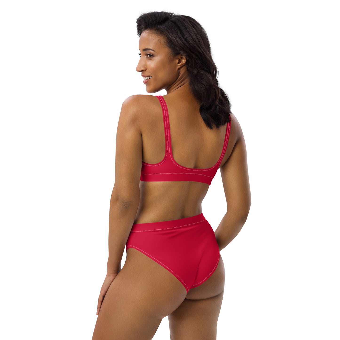 Women's Crimson Pink Padded Recycled Bikini - Quick Drying Fabric With UPF 50+