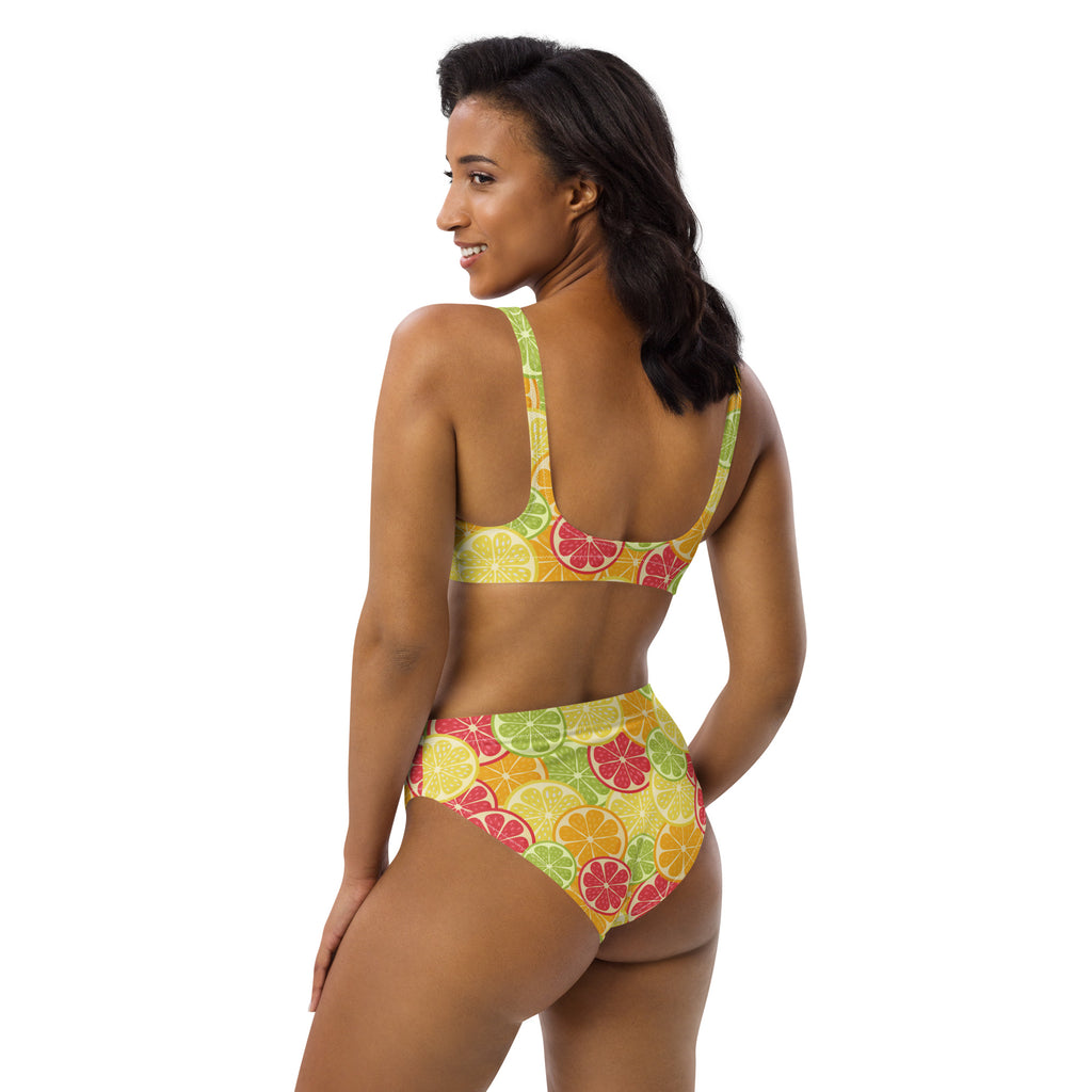 Women's Citrus Fruit Padded Recycled Bikini - Quick Drying Fabric With UPF 50+
