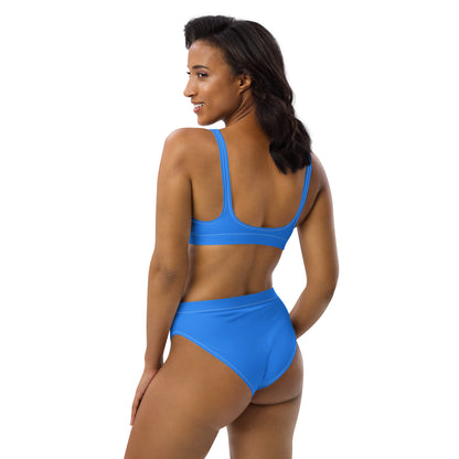 Women's Blue Padded Recycled Bikini - Quick Drying Fabric With UPF 50+