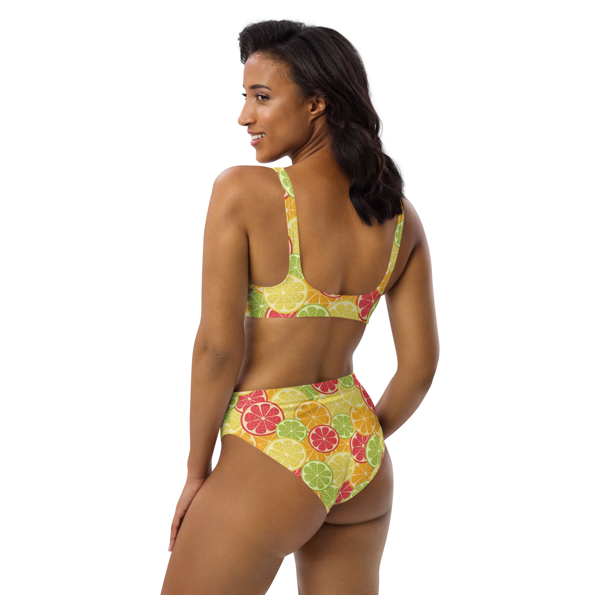 Women's Citrus Fruit Recycled Bikini - Removable Padding, Buttery Soft Quick-Drying UPF 50+ Fabric