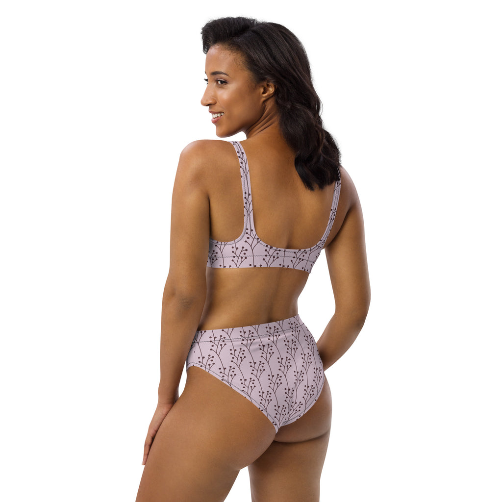 Women's Lavender Botanical Recycled Bikini - Removable Padding, Buttery Soft Quick-Drying UPF 50+ Fabric