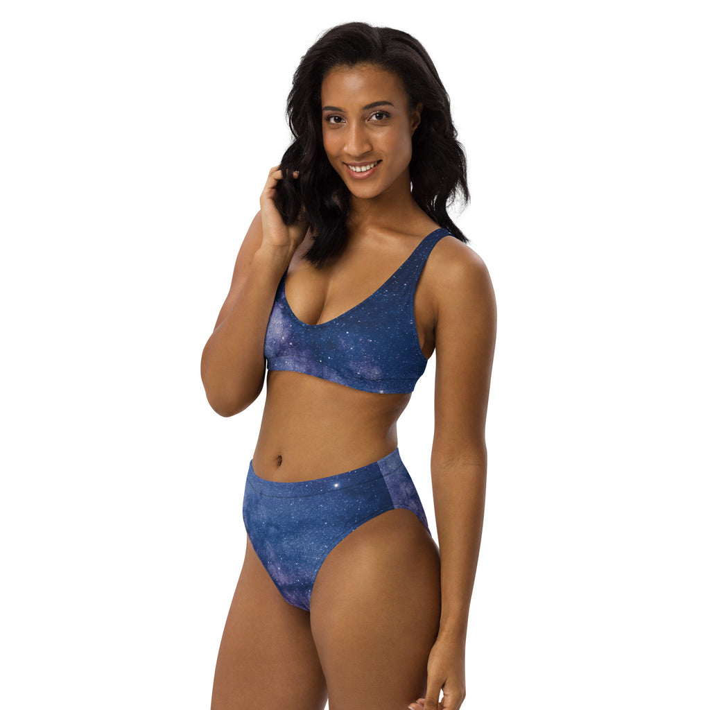 Women's Realistic Galaxy Padded Recycled Bikini - Quick Drying Fabric With UPF 50+