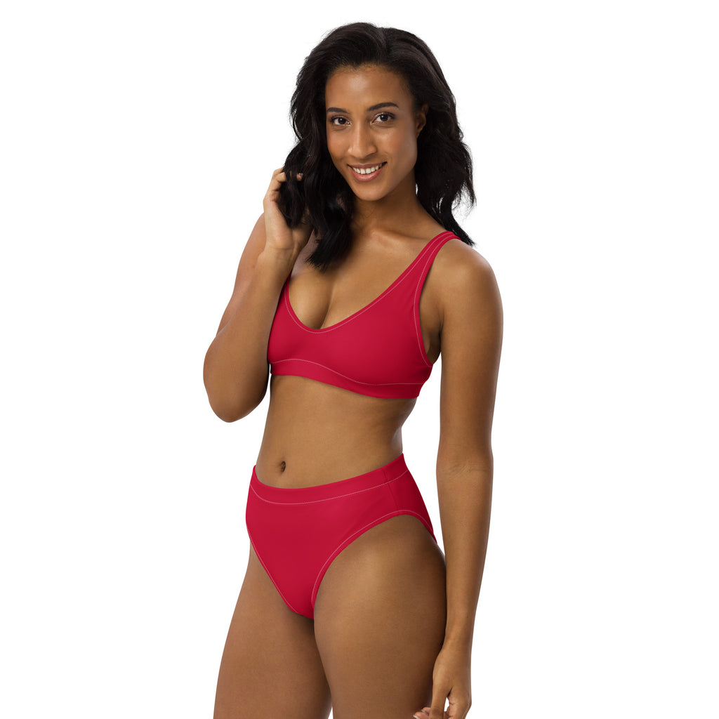 Women's Crimson Pink Padded Recycled Bikini - Quick Drying Fabric With UPF 50+