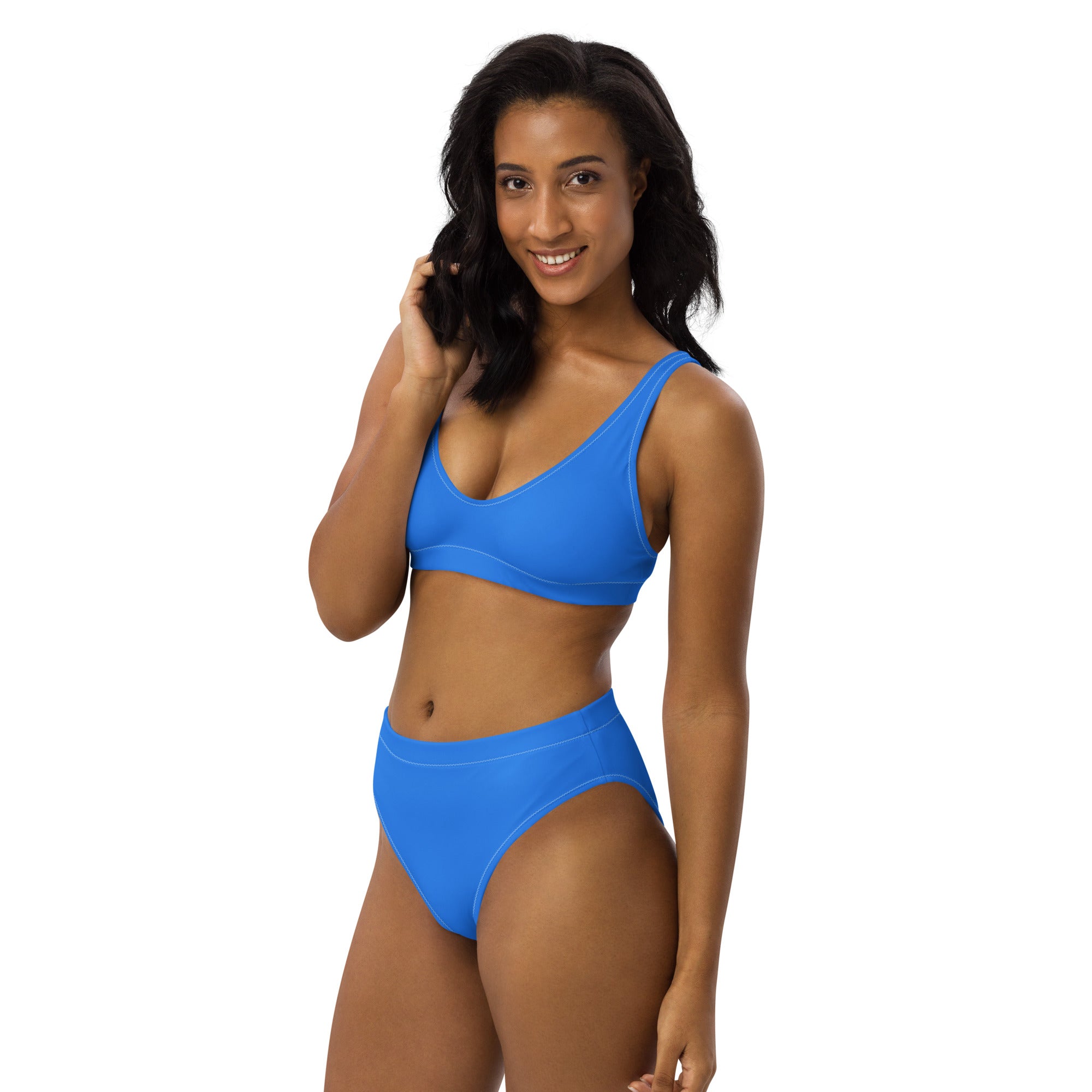 Women's Blue Padded Recycled Bikini - Quick Drying Fabric With UPF 50+