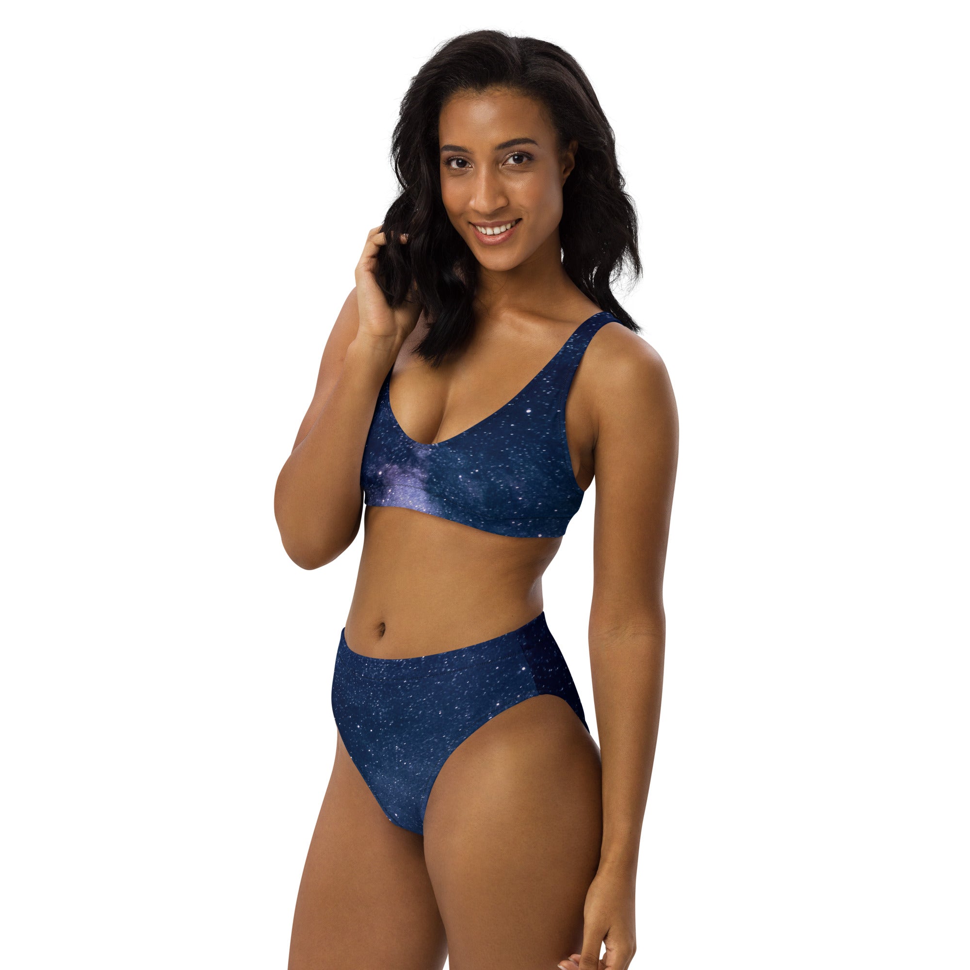 Women's Realistic Galaxy Recycled Bikini - Removable Padding, Buttery Soft Quick-Drying UPF 50+ Fabric