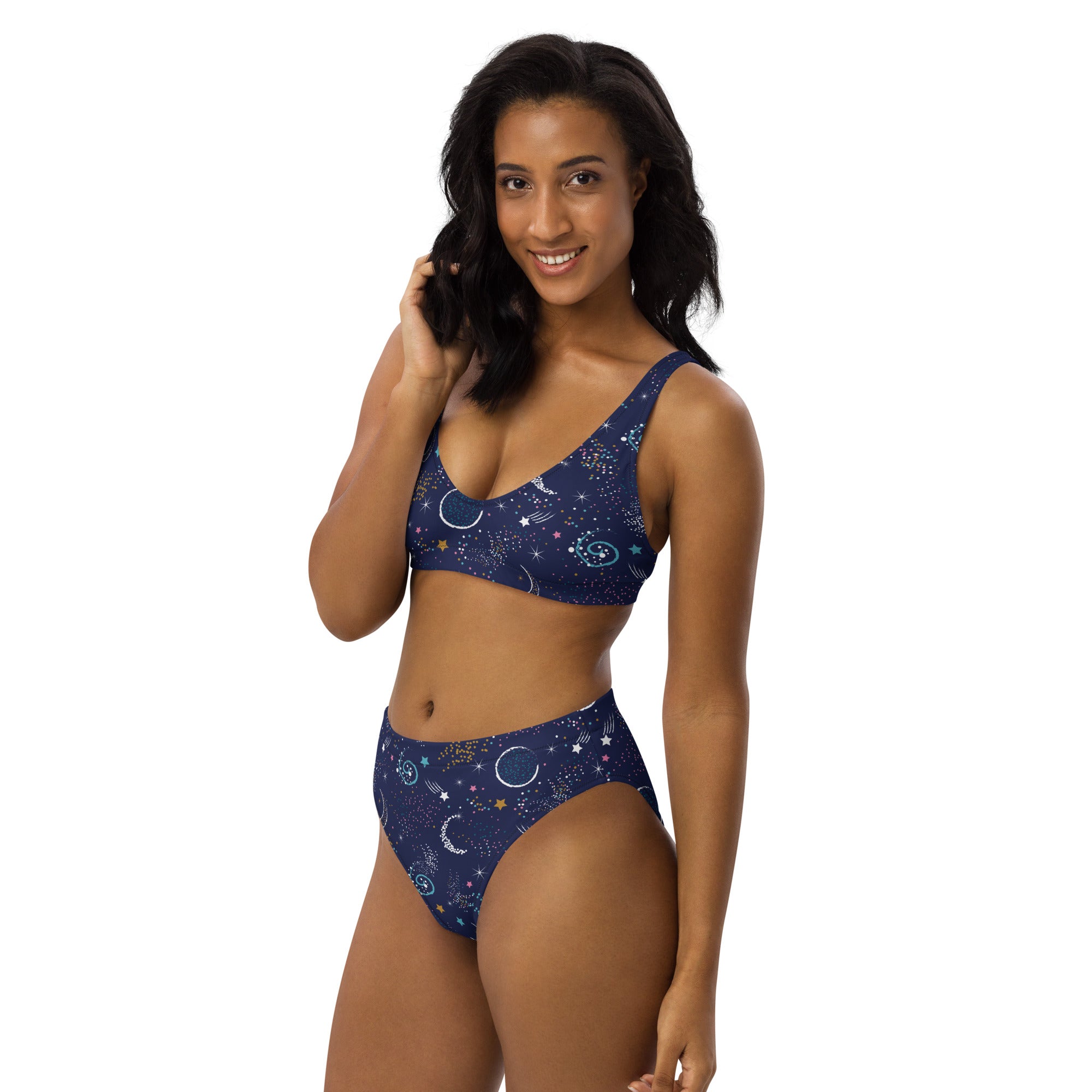 Women's Celestial Space Recycled Bikini - Removable Padding, Buttery Soft Quick-Drying UPF 50+ Fabric