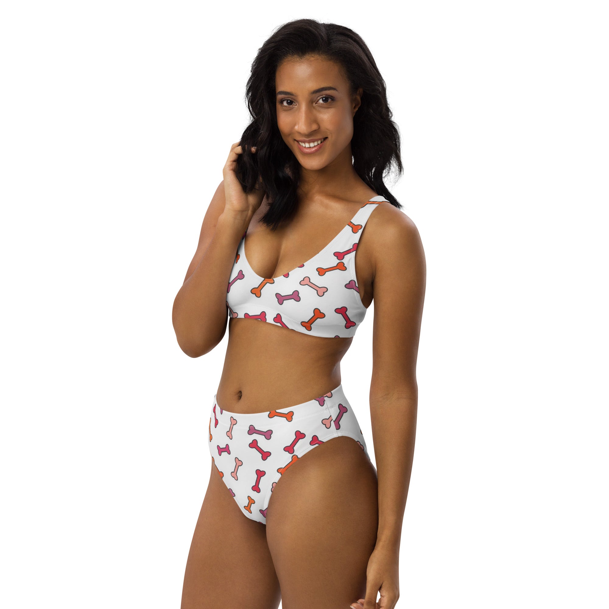 Women's Dog Bone Recycled Bikini - Removable Padding, Buttery Soft Quick-Drying UPF 50+ Fabric