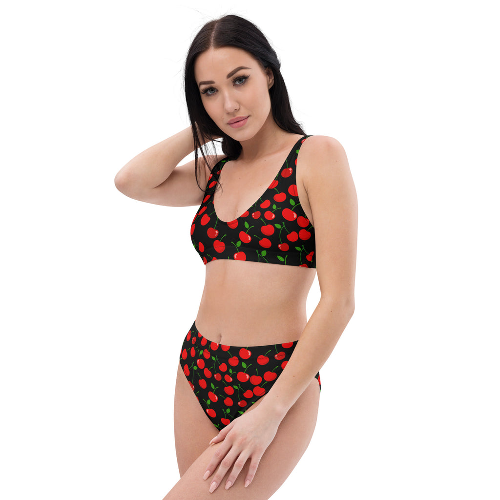 Women's Black Cherry Recycled Bikini - Removable Padding, Buttery Soft Quick-Drying UPF 50+ Fabric