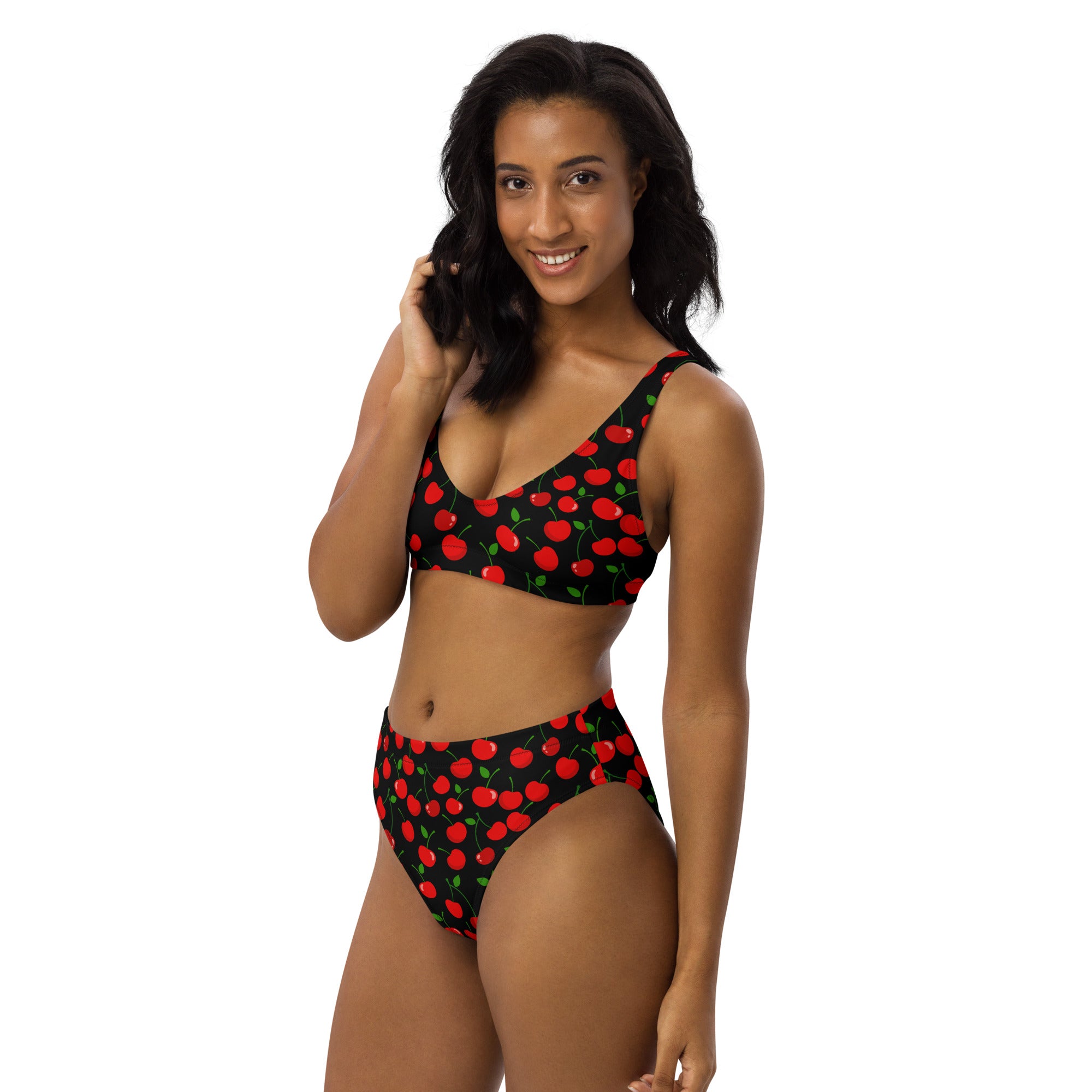 Women's Black Cherry Recycled Bikini - Removable Padding, Buttery Soft Quick-Drying UPF 50+ Fabric