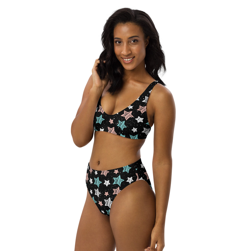 Women's Doodle Star Recycled Bikini - Removable Padding, Buttery Soft Quick-Drying UPF 50+ Fabric