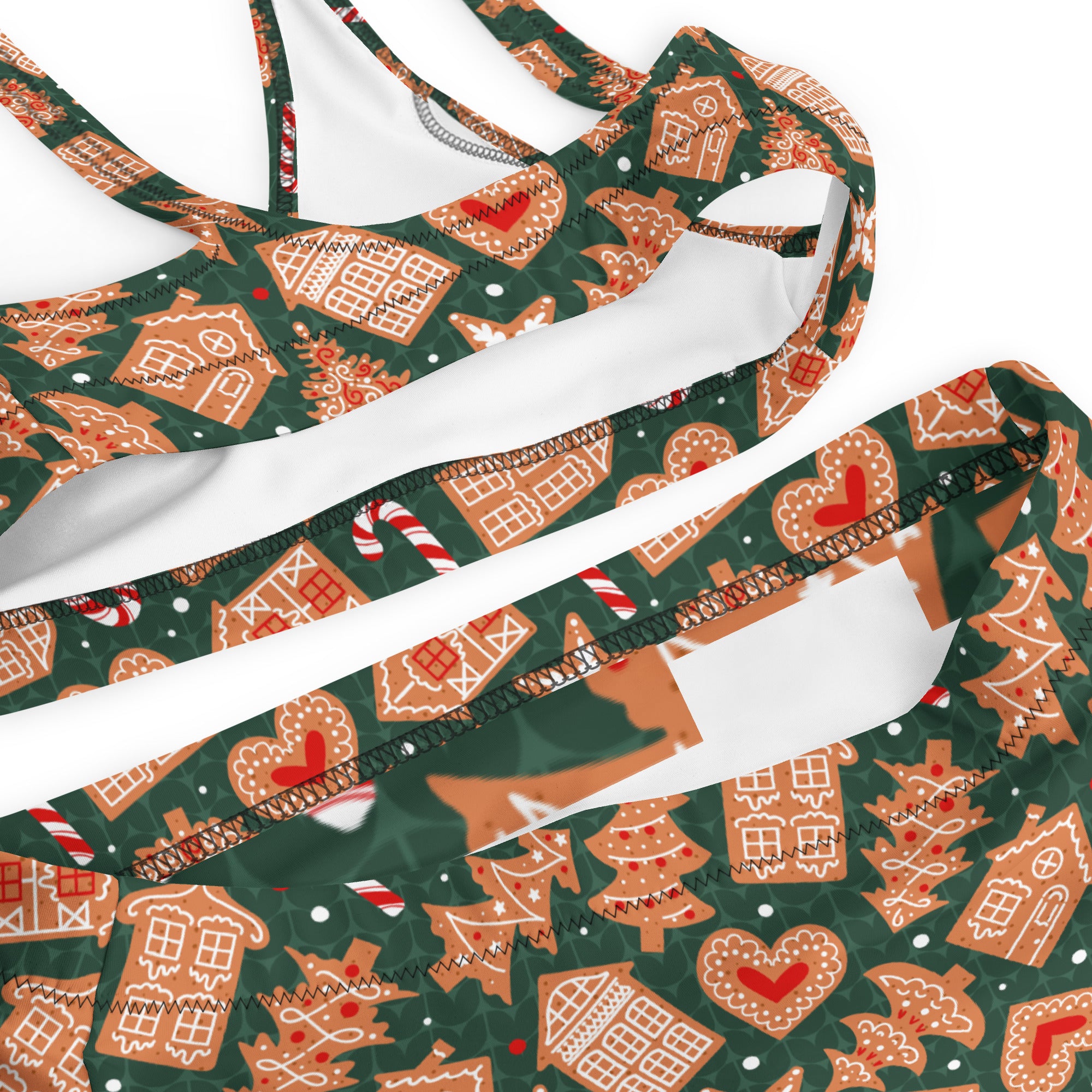 Women's Green Gingerbread Recycled Bikini - Quick Drying Fabric With UPF 50+