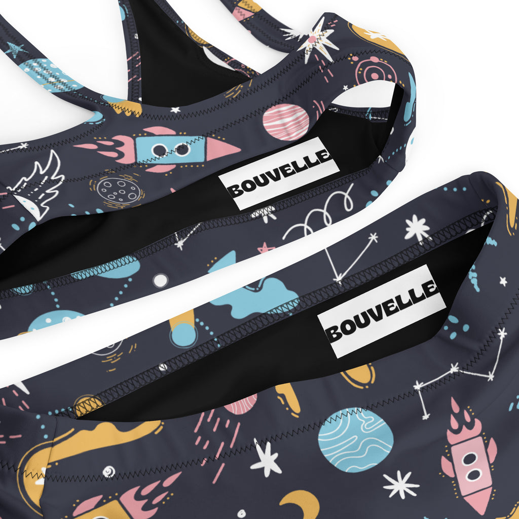 Women's Outer Space Recycled Bikini - Removable Padding, Buttery Soft Quick-Drying UPF 50+ Fabric