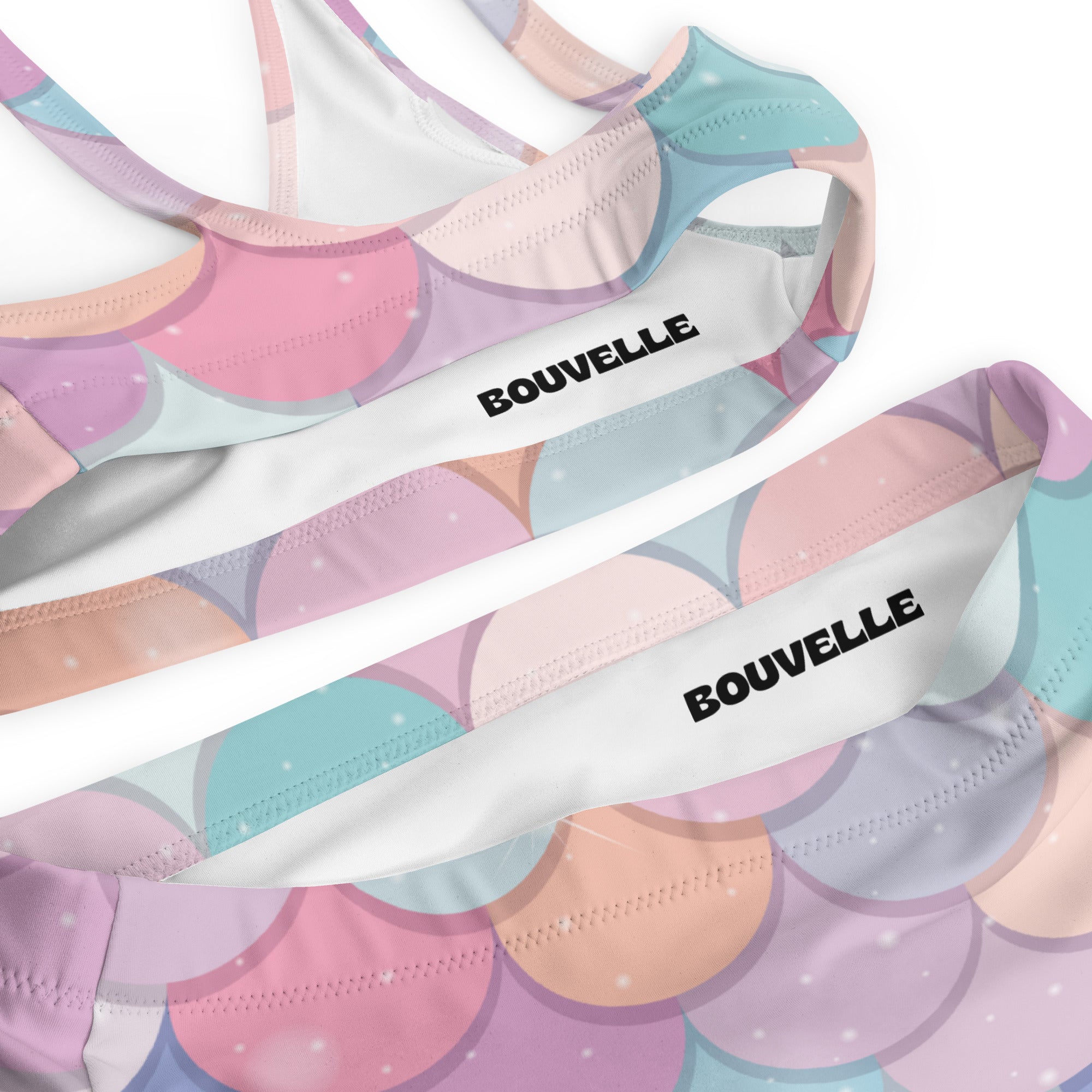 Women's Rainbow Mermaid Recycled Bikini - Removable Padding, Buttery Soft Quick-Drying UPF 50+ Fabric