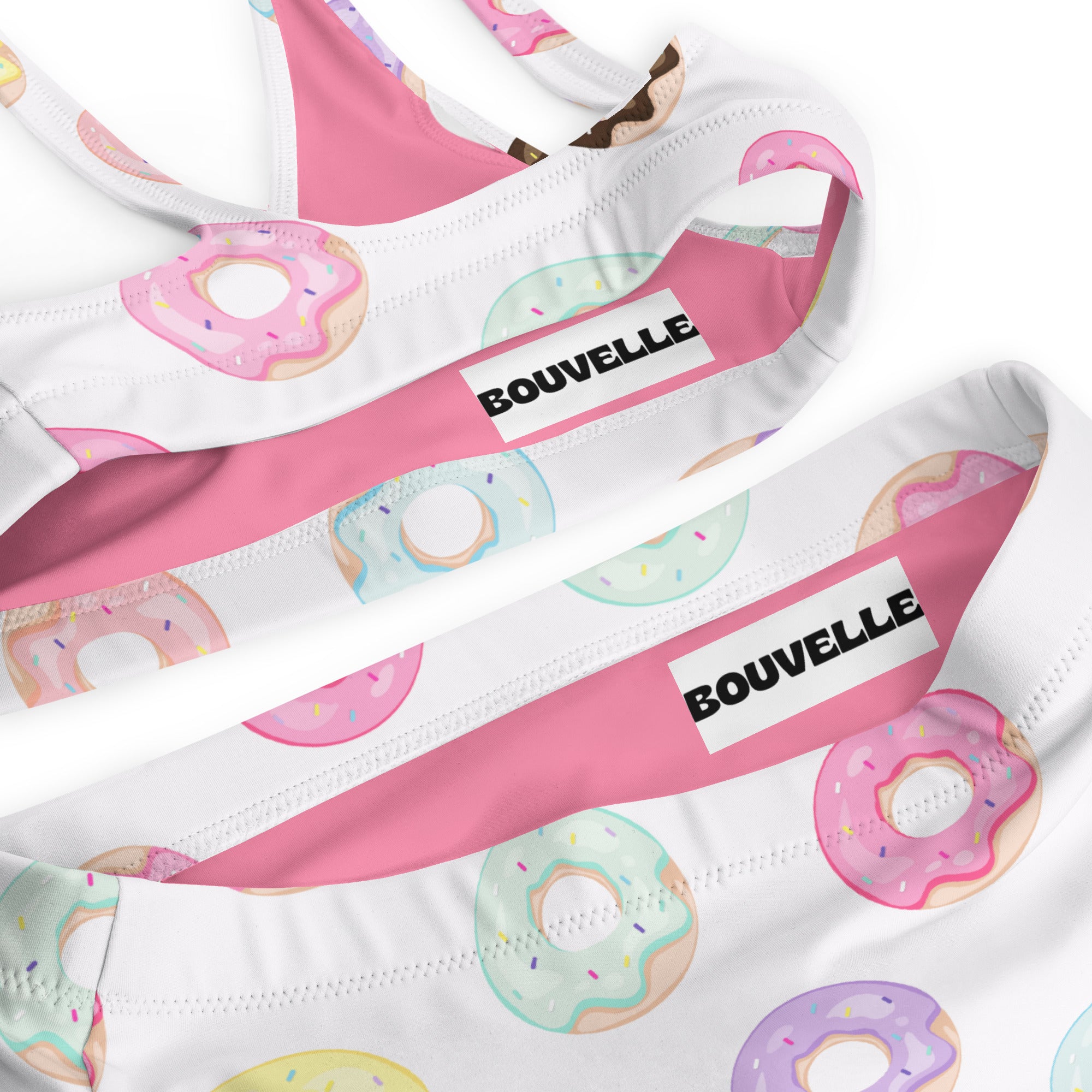 Women's Colorful Donuts Recycled Bikini - Removable Padding, Buttery Soft Quick-Drying UPF 50+ Fabric